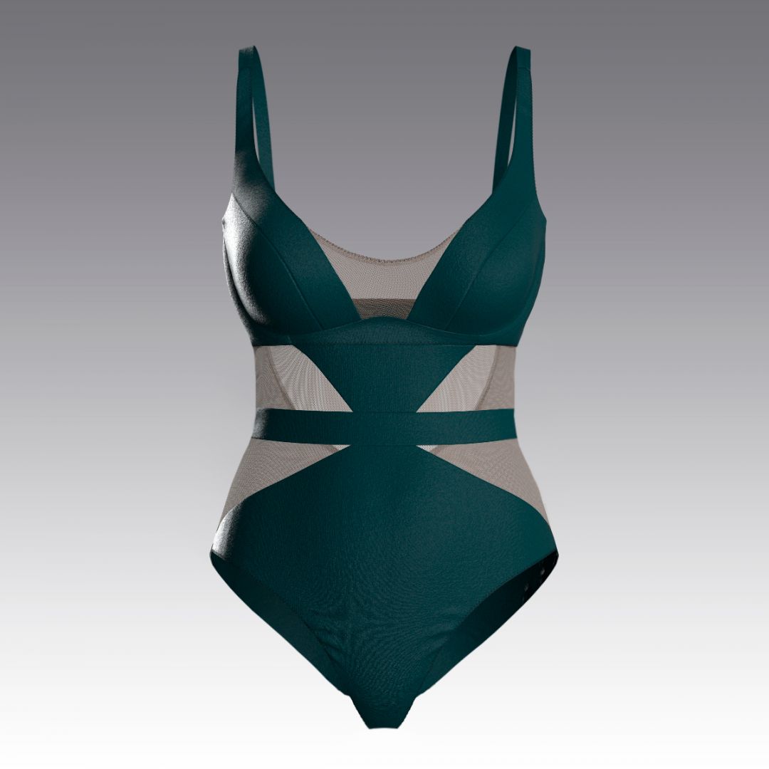 Купальник слитный со вставками из сетки 3055.71 ARDI мохито