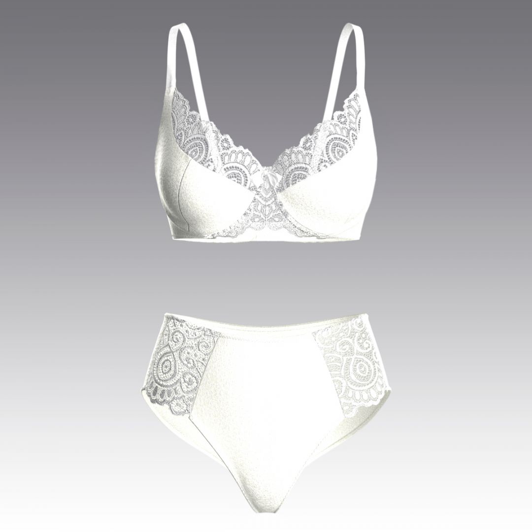 Комплект без косточек из хлопка с кружевом 2803.19.24 ARDI белый