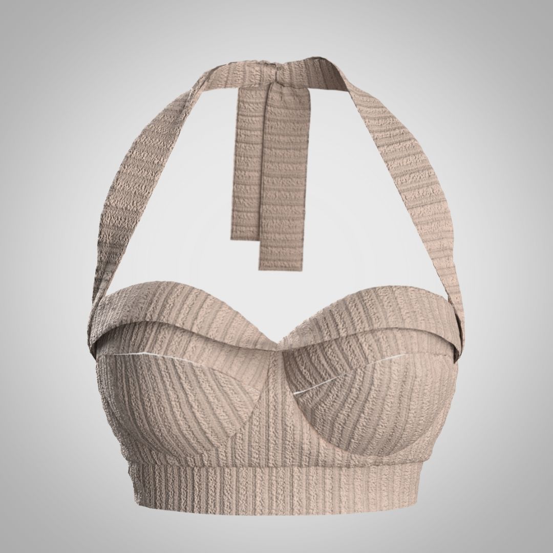 Топ-балконет из трикотажа в рубчик 2896.18 ARDI бежевый