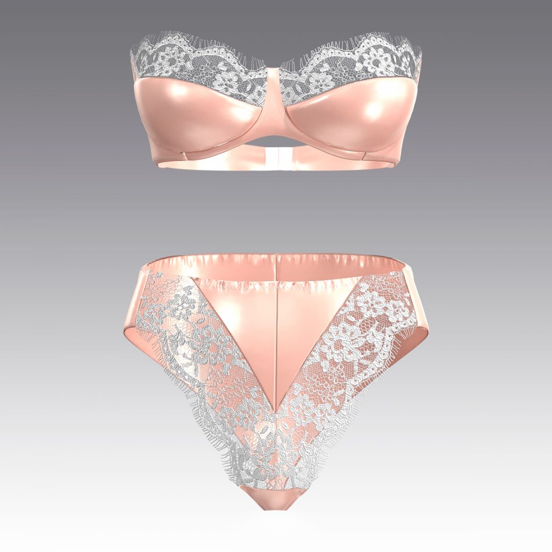 Комплект из шелка и кружева 4068.18.21 ARDI персиковый