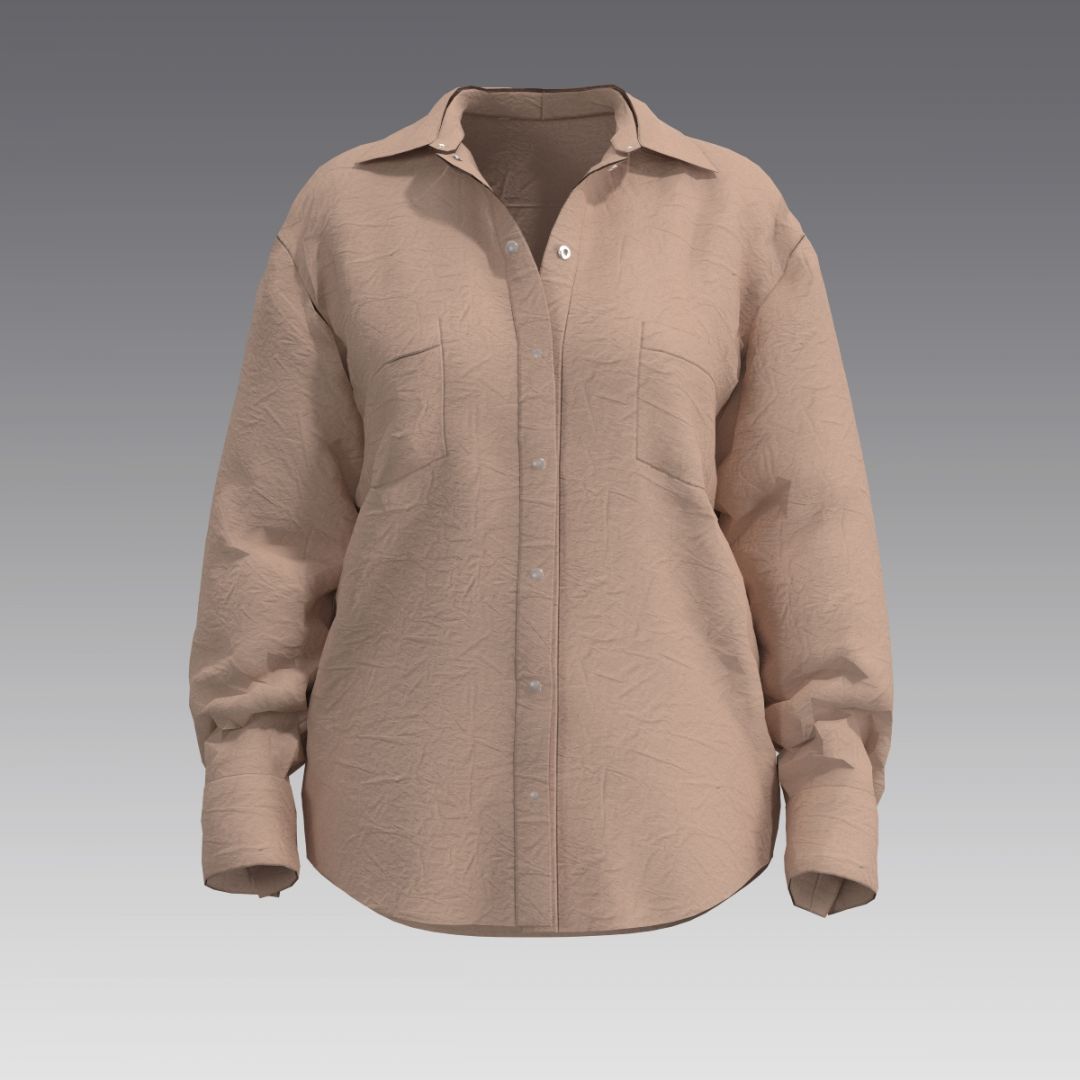 Рубашка из вареного хлопка "креш" 2990.54 ARDI бежевый