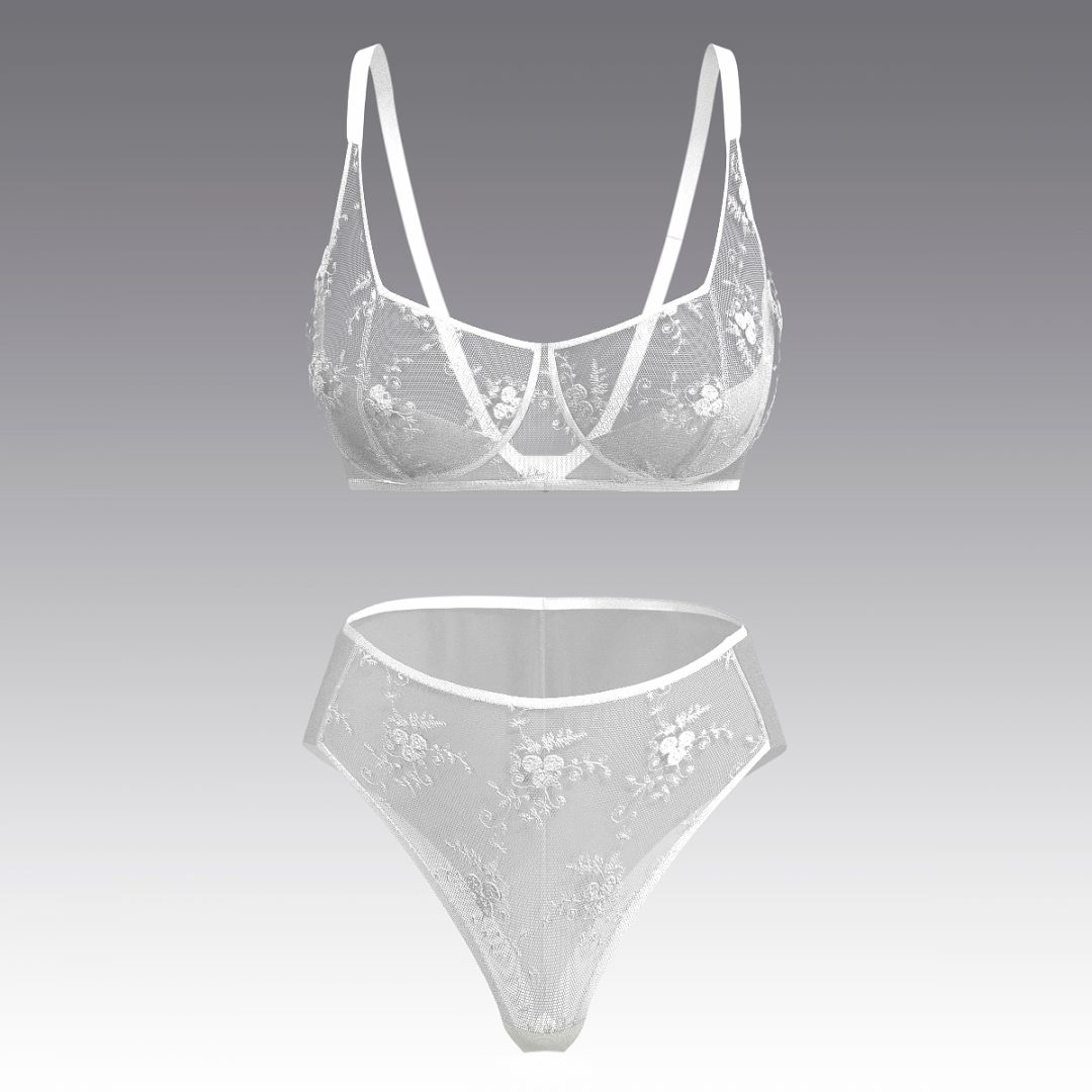 Комплект из тюля с вышивкой 4065.16.21 ARDI белый