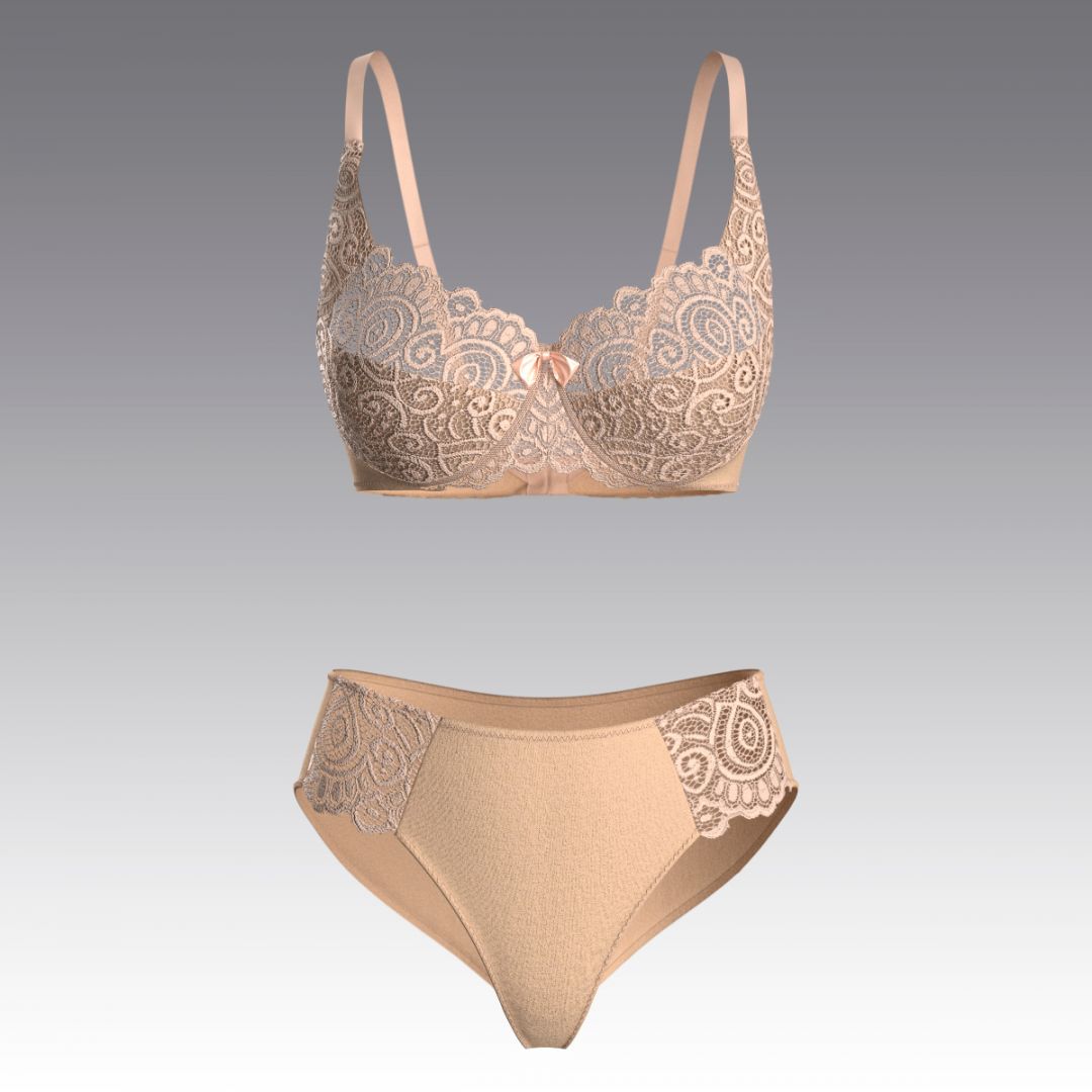 Комплект из хлопка с кружевом 4023.15.23 ARDI бежевый