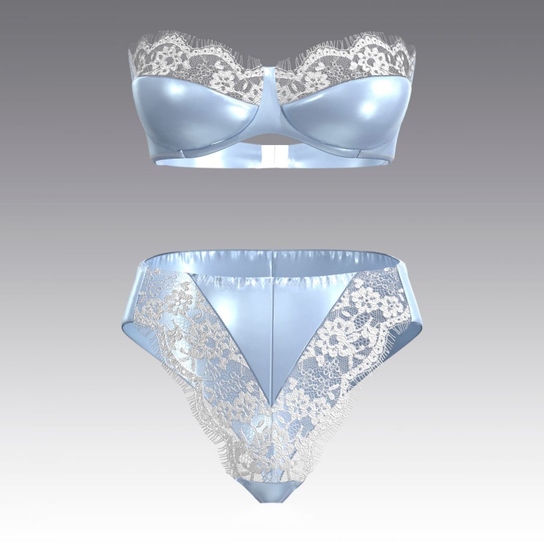 Комплект из шелка и кружева 4067.18.21 ARDI голубой