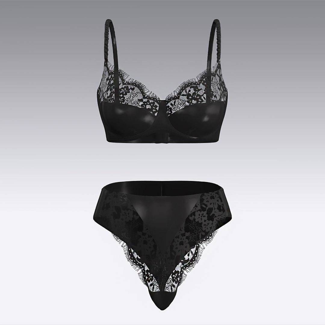 Комплект из шелка и кружева 2939.12.22 ARDI черный