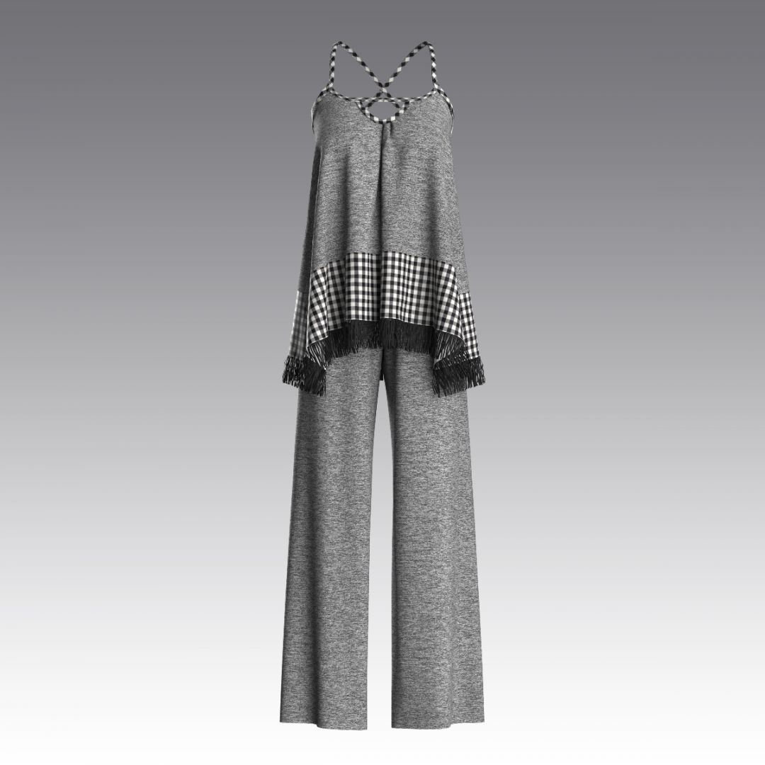 Комплект с топом и брюками из бамбука 4092.40.58 ARDI серый