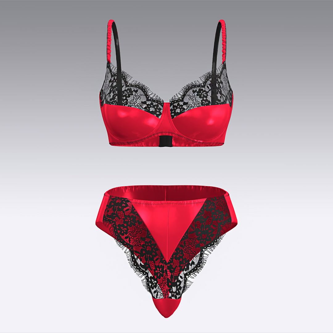 Комплект из шелка и кружева 2944.12.22 ARDI красный