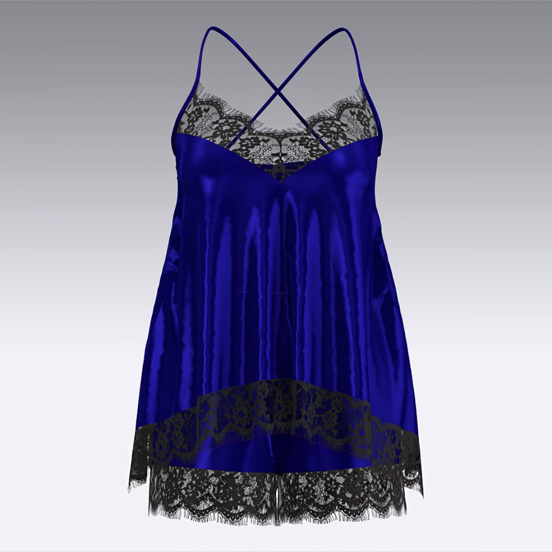 Пижама из шелка и кружева 2941.50 ARDI синий