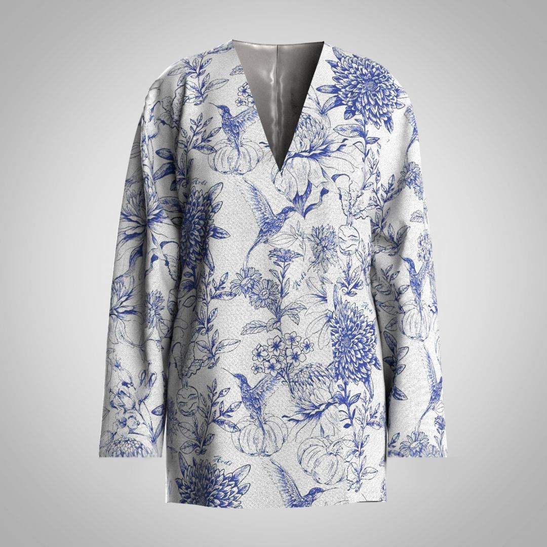 Жакет из вискозного кашемира без воротника Toile de Joue 4033.46 ARDI синий