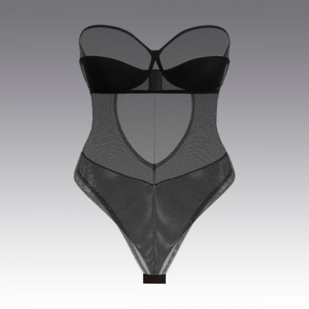 Базовое боди-балконет из сетки, черный 4007.35 ARDI черный