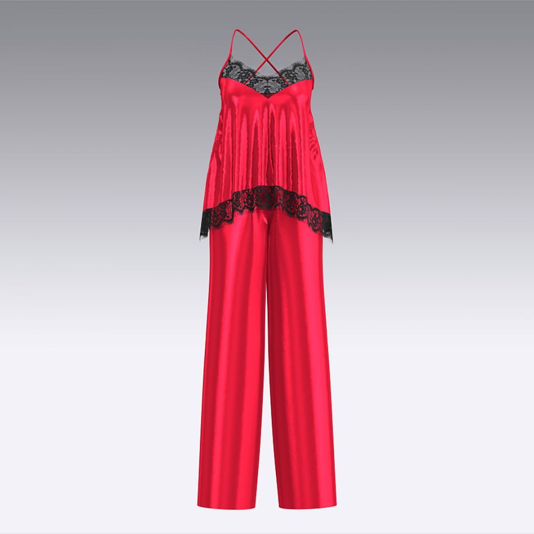 Пижама из шелка и кружева 2944.52 ARDI красный