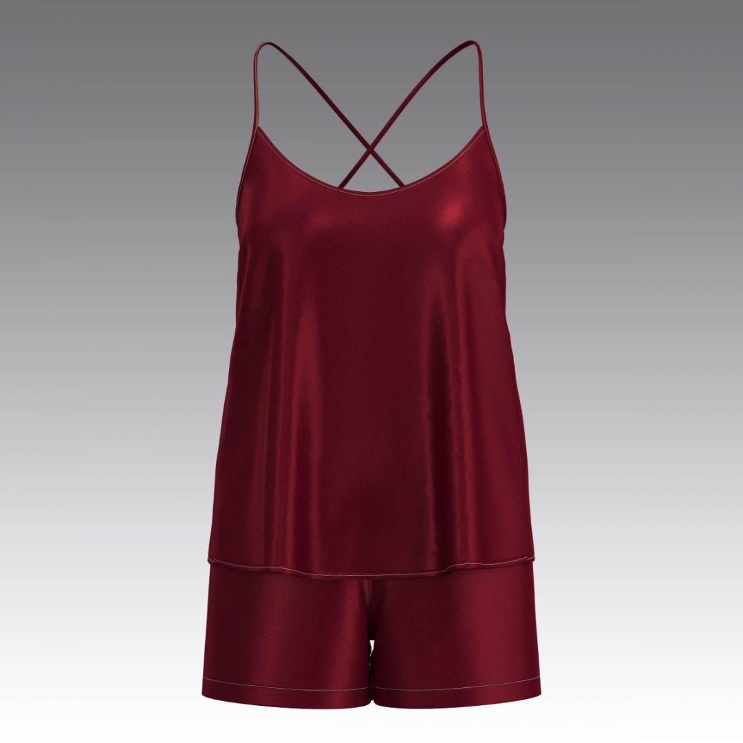 Шелковый комплект топ и шорты 2059.40.56.12 ARDI рубиновый