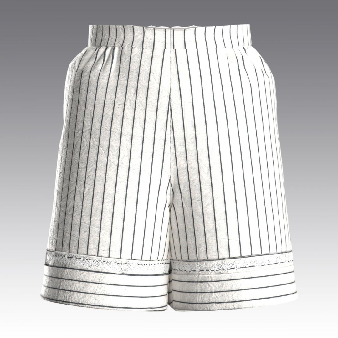 Шорты в пижамном стиле из вареного хлопка 4026.55 ARDI молочный