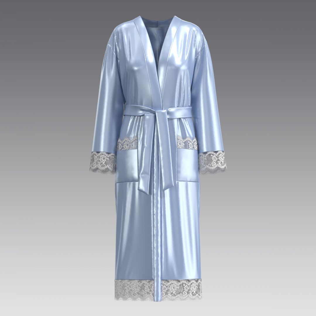 Халат из шелка и кружева 4067.49 ARDI голубой