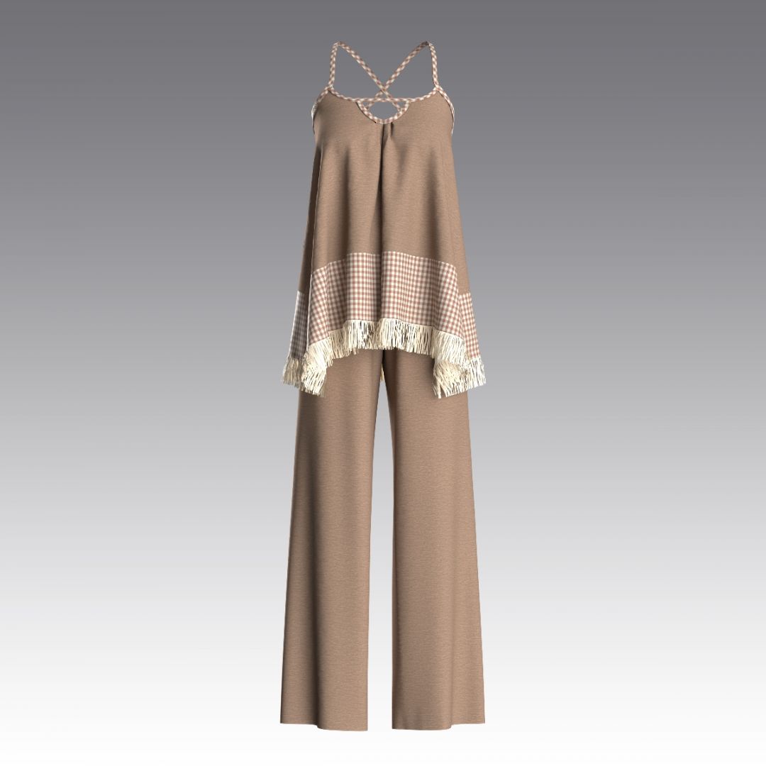 Комплект с топом и брюками из бамбука 4091.40.58 ARDI бежевый