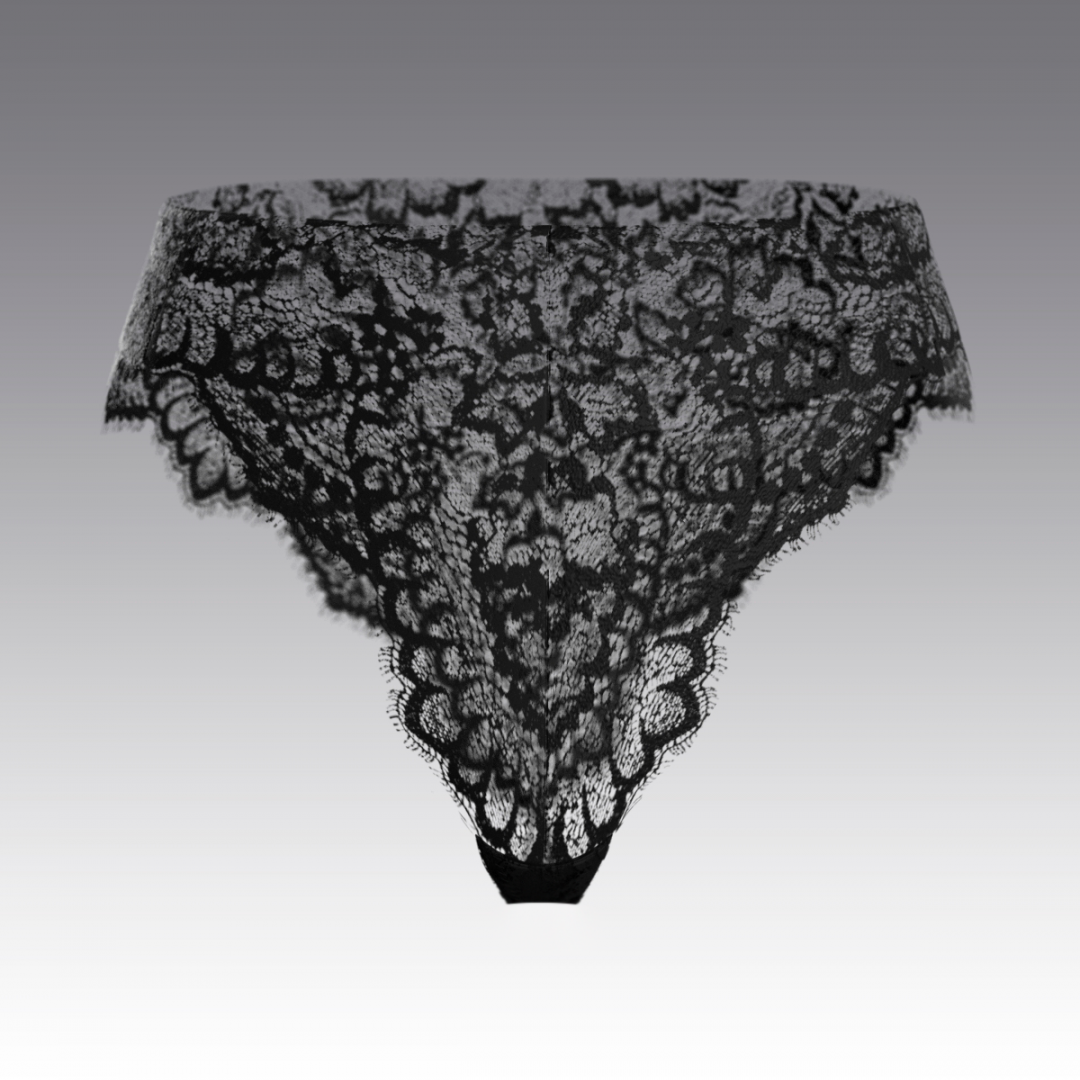 Высокие бразилиано из кружева Шантильи 4044.21 ARDI черный