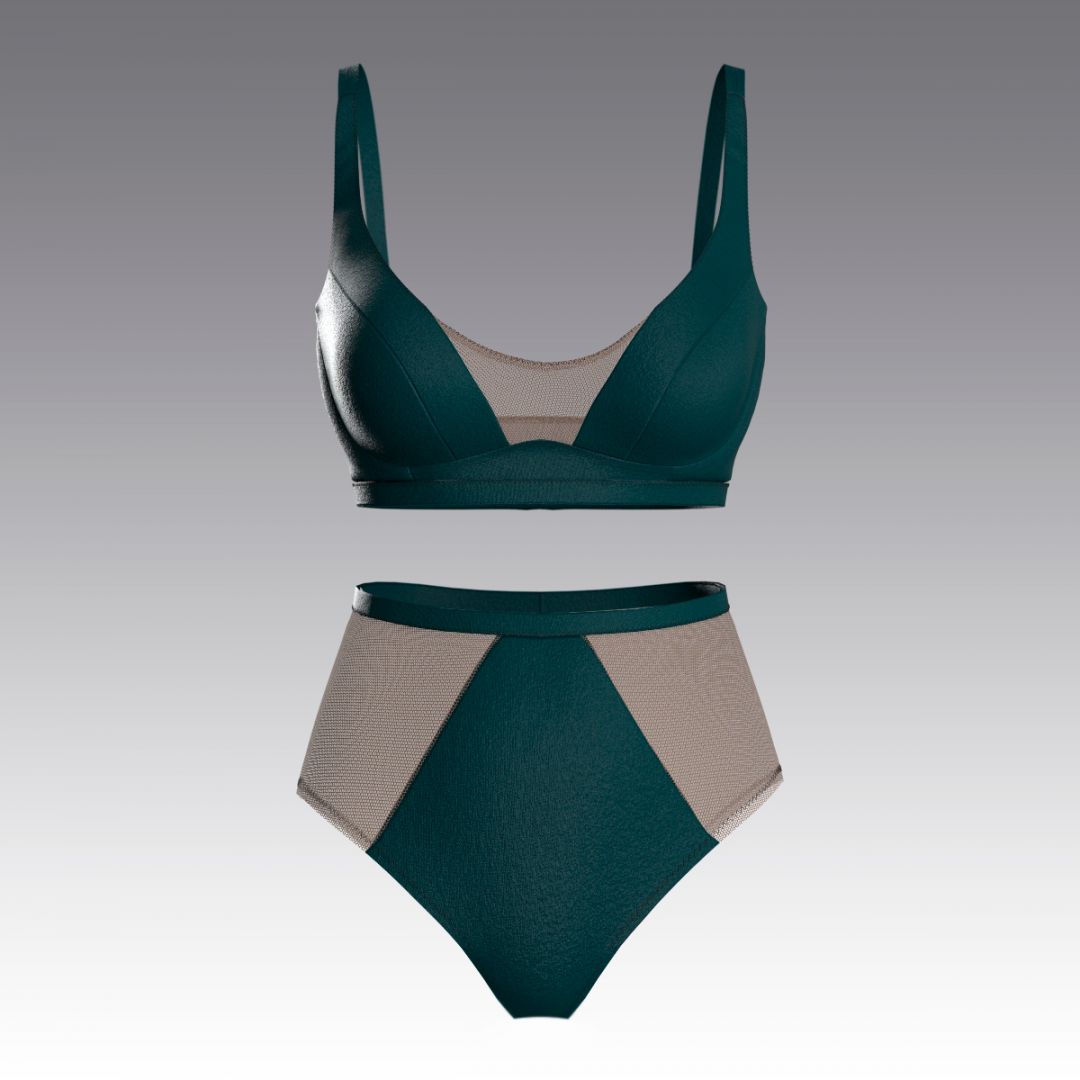 Купальник раздельный со вставками из сетки 3055.13.24 ARDI мохито