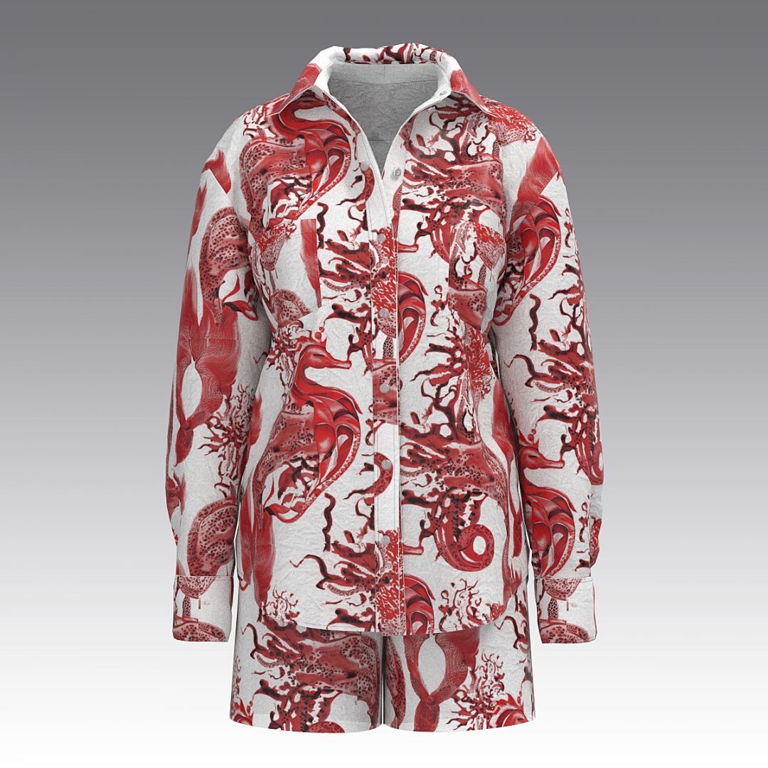 Комплект с шортами Corals из хлопка 3030.54.55 ARDI красный