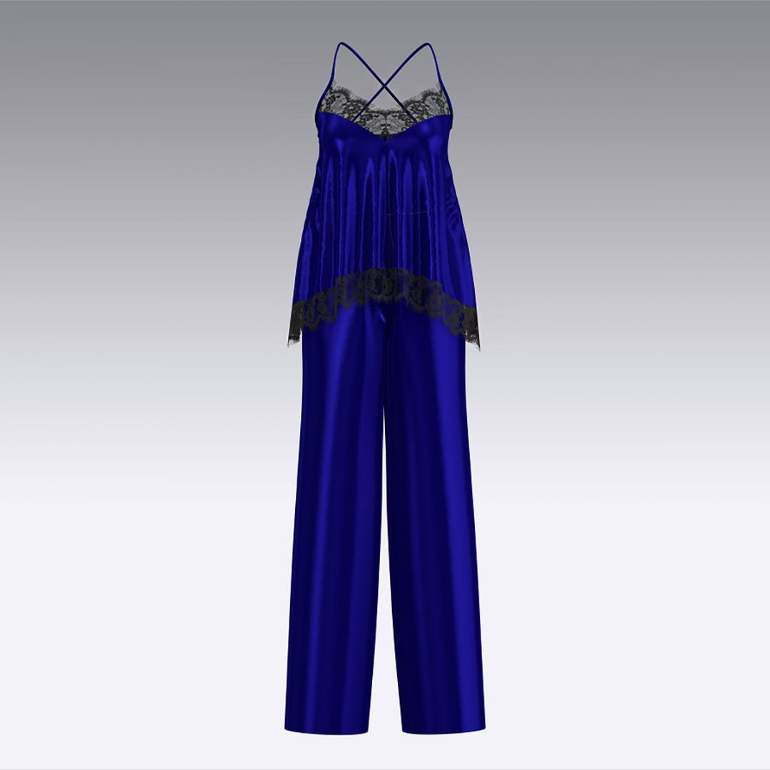 Пижама из шелка и кружева 2941.52 ARDI синий