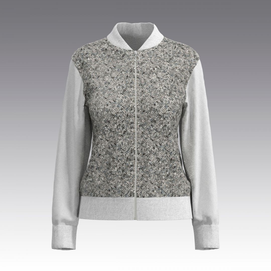 Бомбер с пайетками 2989.45 ARDI серебряный