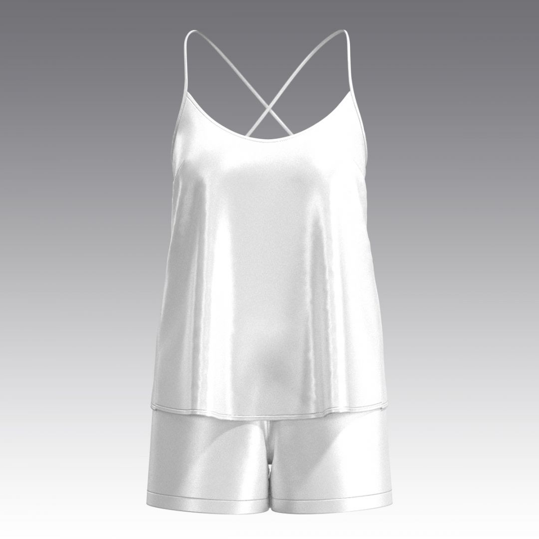 Шелковый комплект топ и шорты 2059.40.56.2 ARDI молочный