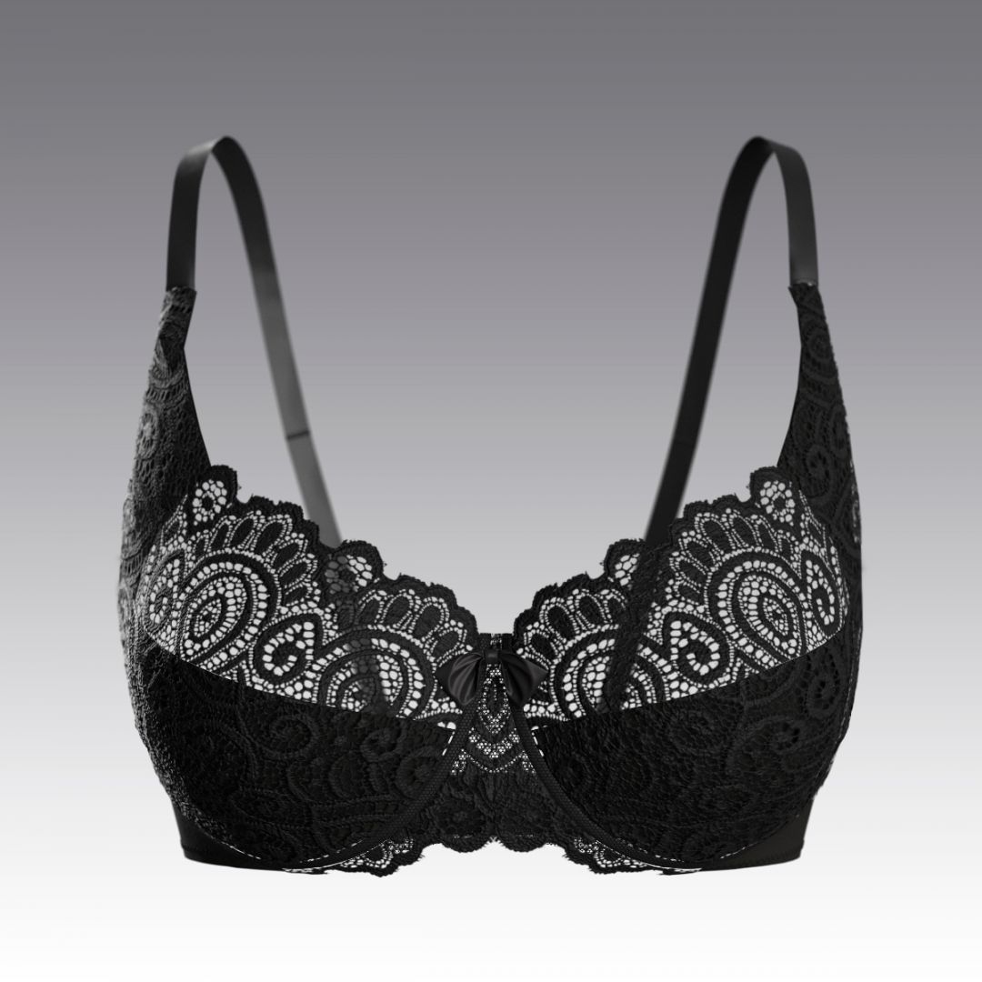 Бюстгальтер из хлопка с кружевом 4024.15 ARDI черный