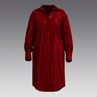 Платье-рубашка из шелка 2059.55.12  рубиновый