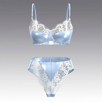 Комплект из шелка и кружева 4067.12.21 ARDI голубой