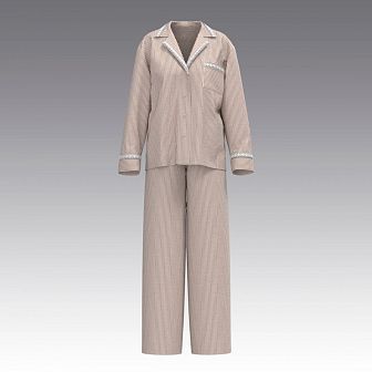 Костюм в пижамном стиле из вареного хлопка 2980.54.58 ARDI бежевый