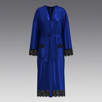 Халат из шелка и кружева 2941.49 ARDI синий