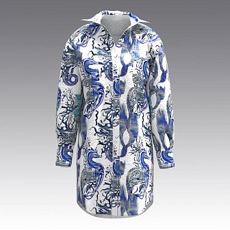 Платье-рубашка Corals из хлопка 3029.49  синий