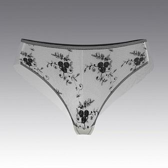 Трусы-слипы из тюля с вышивкой 2996.23 ARDI белый с черным