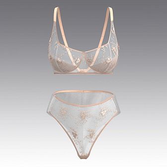 Комплект из тюля с вышивкой 2995.16.21 ARDI сливочный 