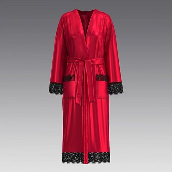 Халат из шелка и кружева 2944.49 ARDI красный