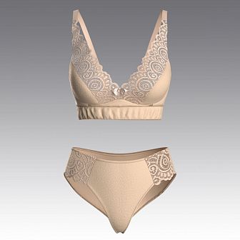 Комплект из хлопка с кружевом 4023.14.23 ARDI бежевый