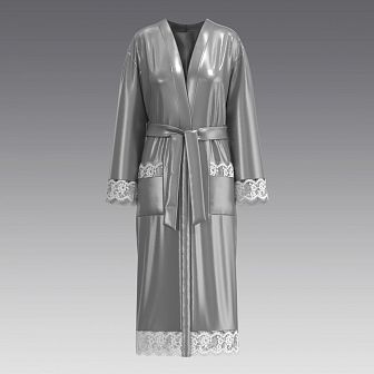 Халат из шелка и кружева 5006.49 ARDI серый