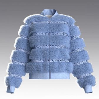 Крафтовый бомбер из шерстяного меха и кроше 4030.43 ARDI джинс