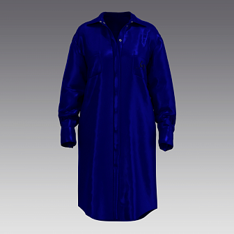 Платье-рубашка из шелка 2059.55.9  синий