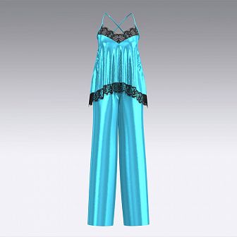 Пижама из шелка и кружева 2946.52 ARDI голубой