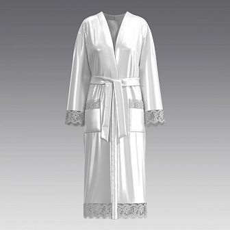 Халат из шелка и кружева 2940.49 ARDI молочный