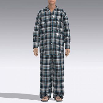 Мужская пижама из фланели в клетку 7001.52  коричневый