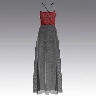 Сорочка с кружевом в пол 4059.43 ARDI красный